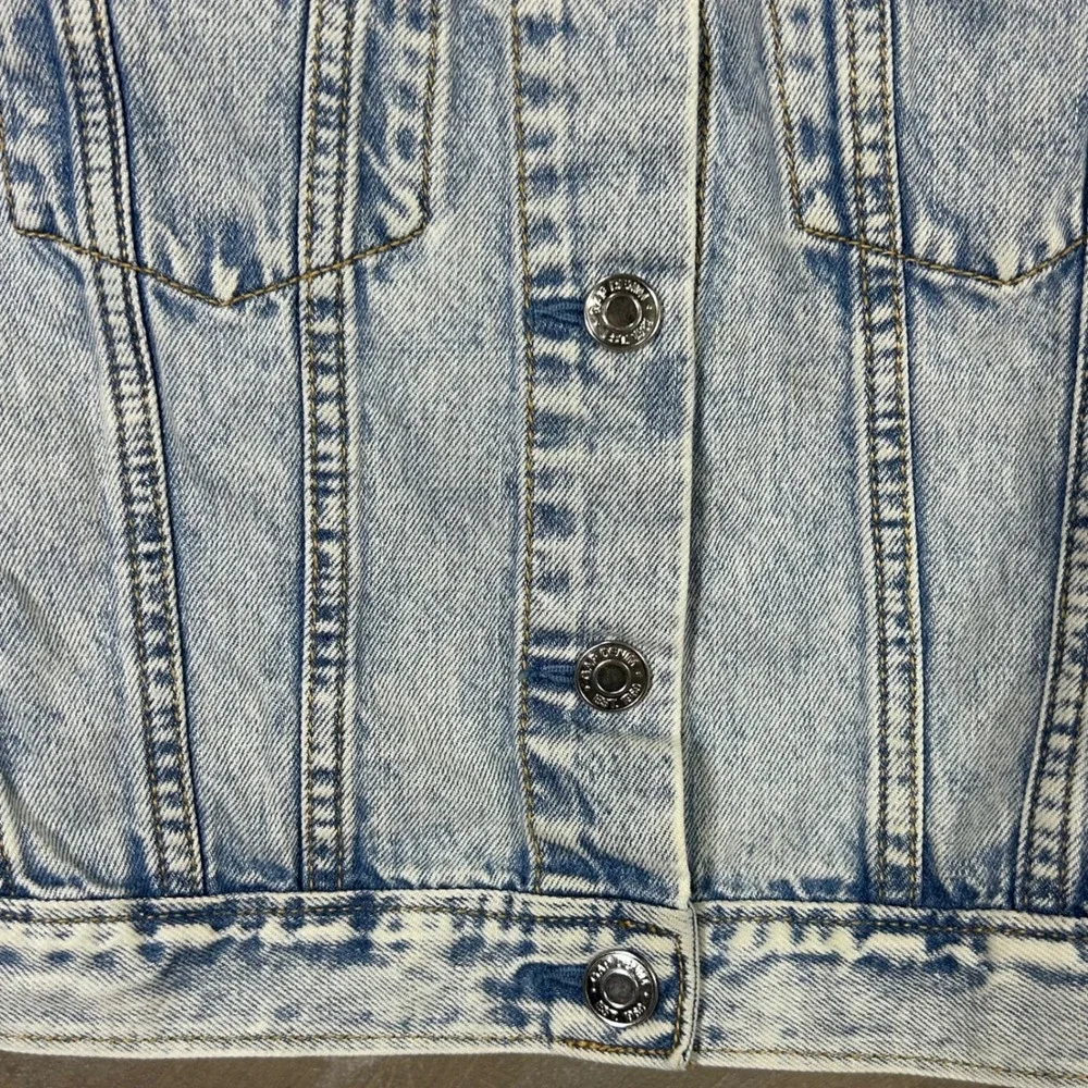 Gap Kids Denim Jacket Girls Size Large Rainbow Sequin‎ Patch Flip Sequins